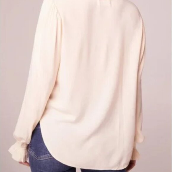 Cream Ruffle Collar Top; Band of the free (band of Gypsies) long sleeve - Picture 3 of 4